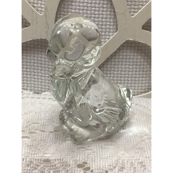 Clear Art Glass Duckling Paperweight Farm Decor Figure Fenton Style Unmarked - Picture 10 of 13